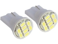 2pcs 8-SMD T10 12V Light LED Replacement Bulbs 168 194 2825 W5W - White