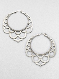 From the Naga Collection. Elegant openwork creates lacy drama in these striking sterling silver hoops.Sterling silverDiameter, about 2.2PiercedMade in Bali