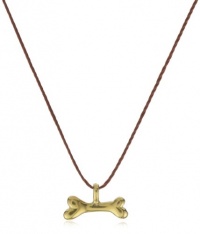 Dogeared Jewels and Gifts Make A Wish In Dogs We Trust Gold-Plated Sterling Silver Dog Bone Pendant Necklace, 16