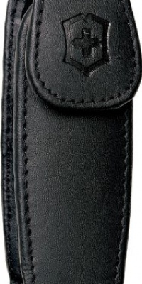 Victorinox Swiss Army Leather Medium Clip Pouch, Black