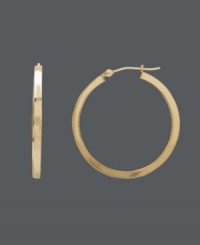 For an instant style fix -- just add hoops! Earrings crafted in 14k gold with a click backing and squared edge. Approximate diameter: 1-1/6 inches.