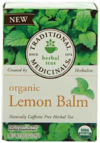 Traditional Medicinals Organic, Lemon Balm, 16-Count Boxes