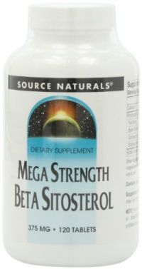 Source Naturals Mega Strength Beta Sitosterol, 375mg, 120 Tablets (Pack of 2)