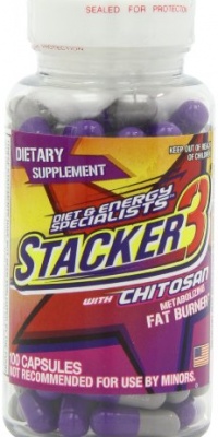 Stacker 3 Metabolizing Fat Burner with Chitosan, Capsules, 100-Count Bottle