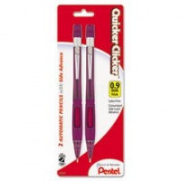 Pentel Quicker Clicker Automatic Pencil, 0.9mm, Transparent Burgundy Barrel, 2 Pack (PD349BP2-K6)