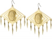 House of Harlow 1960 Gold-Plated Clear Epoxy Tassel Earrings