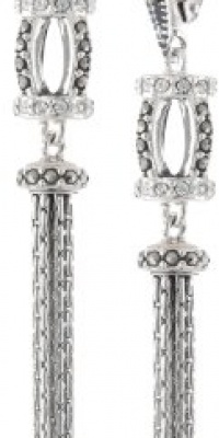 Judith Jack Tassels Sterling Silver Marcasite Crystal Tassel Drop Earrings