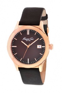 Kenneth Cole New York Men's KC1855 Classic Rose Gold Black Dial Strap Watch