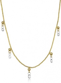 GURHAN Dew 5 White Diamond Briolette High Karat Gold Tube Necklace, 16