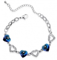 Swarovski Elements Crystal CZ Heart Of The Ocean Blue Bracelet 7-9 CB9035HO