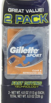 Gillette Clear & Refreshing Gel Sport Anti-Perspirant/Deodorant Twin Pack 8 Oz