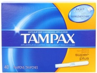 Tampax Cardboard Applicator Tampons, Super Plus Absorbency, 40 Count (Pack of 2)