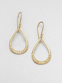 From the Stardust Collection. Radiant 18k gold accented with dazzling diamonds in a pretty teardrop design. 18k goldDiamonds, .33 tcwDrop, about .9Hook backImported 