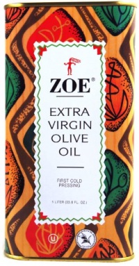 Zoe Extra Virgin Olive Oil, 1 Liter Tins (Pack of 2)