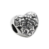 CleverEve Designer Series Kera Sterling Silver 6.90 grams Mistletoe Heart Bead