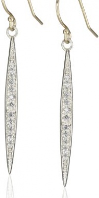 Mizuki Silver and Gold Petite Diamond Icicle Earrings