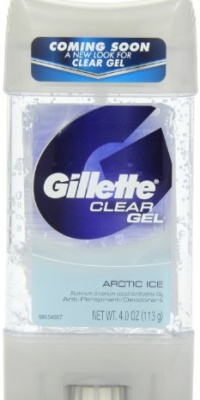 Gillette Anti-perspirant/deodorant Clear Gel, Arctic Ice, 4-Ounce Stick (Pack Of 6)