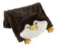 The Original My Pillow Pets Penguin Blanket (Black and White)