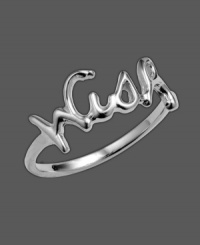 For style that inspires. This Unwritten ring features the word wish in cursive writing. Crafted in sterling silver. Sizes 7 and 8.