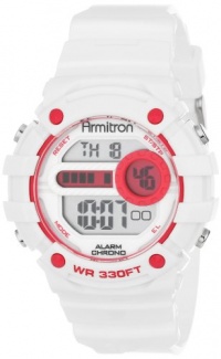 Armitron Women's 45/7031WHT Sport Pink Accented White Digital Chronograph Watch