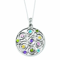 Sterling Silver CZ Kaleidoscope Of Wishes 18in Necklace