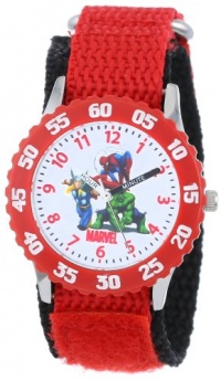 Marvel Comics Kids' W000143 Hulk, Spider-Man & Thor Stainless Steel Time Teacher Watch