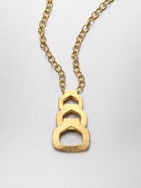 EXCLUSIVELY AT SAKS. A modern, graduated link pendant on a link chain. 22k goldplatedLobster clasp closureMade in USA