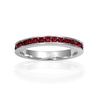 Bling Jewelry Sterling Silver January Birthstone Garnet Color CZ Eternity Band Ring