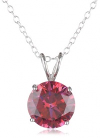 Sterling Silver Swarovski Cubic Zirconia Brilliance-Cut Pendant Necklace, (3.5 cttw), 18