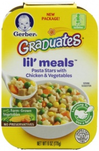 Gerber Graduates Lil' Meals, Pasta Stars with Chicken and Vegetables, 6 Ounce (Pack of 6)