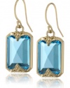 Mizuki 14k Yellow Gold and Emerald-Cut Blue Topaz Earrings