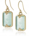 Mizuki 14k Yellow Gold and Emerald-Cut Aquamarine Earrings