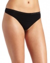 Calvin Klein Women's Seamless Ombre Thong Panty, Black, Small