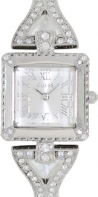 GUESS Women's U0137L1 Silver-Tone Retro Glamour Watch