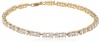 Platinum Plated or 18k Yellow Gold Plated Sterling Silver Round Simulated Diamond Tennis Bracelet (4.5 cttw), 7.25