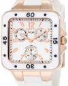 Invicta Women's 1304 Angel Collection Multi-Function Rose Gold Plated White Rubber Watch