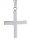 Sterling Silver Polished Cross Pendant Necklace