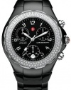 Michele Woman's MWW12B000002 Tahitian Large Ceramic Black Diamond Watch