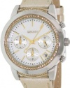 DKNY Men's & Women's Stainless Steel Case Gilt Leather mineral Watch NY8584