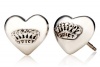 Juicy Couture Puffed Heart Stud Earrings Silver-Tone