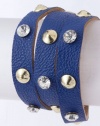 TRENDY FASHION CRYSTAL STUDDED WRAP BRACELET BY FASHION DESTINATION | (Blue)