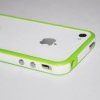 White and Green Premium Bumper Case for Apple iPhone 4 - AT&T