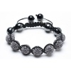 Bling Jewelry Shamballa Inspired Bracelet Grey Crystal Bead Hematite 12mm