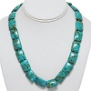 Amazing Green Turquoise Howlite Necklace 19 Inch With Lobster Clasp