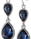 Kenneth Cole New York Marquis Stone Faceted Teardrop Gem Double Drop Earrings