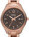 Fossil Women's AM4366 Stainless Steel Analog Brown Dial Watch