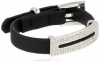 Kenneth Cole New York Bracelet Item Silver Pave Faux Leather Identification Bracelet, 6.5