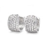 Bling Jewelry Round Cubic Zirconia Five Row Pave Wide Huggie Hoop Earrings