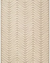 Safavieh MSR3612A Martha Stewart Collection Wool and Viscose Area Rug, 8-Feet by 10-Feet, Chevron Leaves Chamois Beige