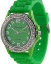 Geneva Platinum Women's 6886.Green Green Rubber Quartz Watch with Green Dial